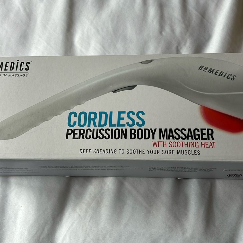 New never open Homedics Cordless Percussion Body Massager w/Soothing Heat